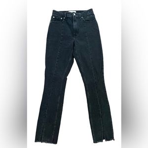 COPY - Abercrombie Curve Love Split Hem Black Jeans